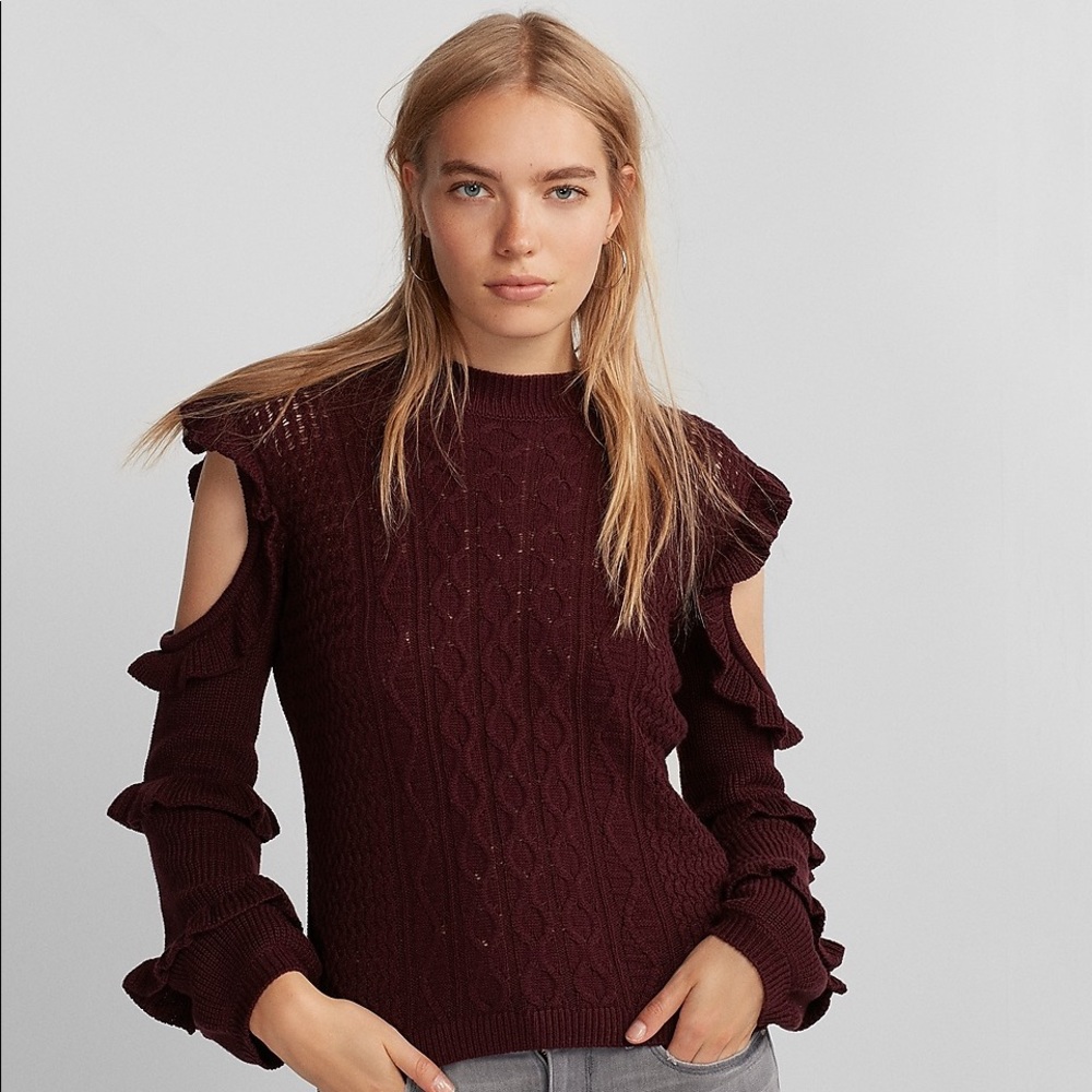 Express Cold Shoulder Sweater - Picture 5 of 9
